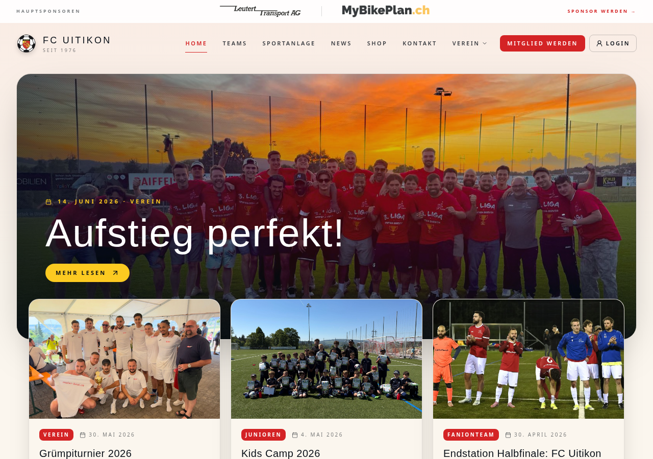 FC Uitikon website homepage