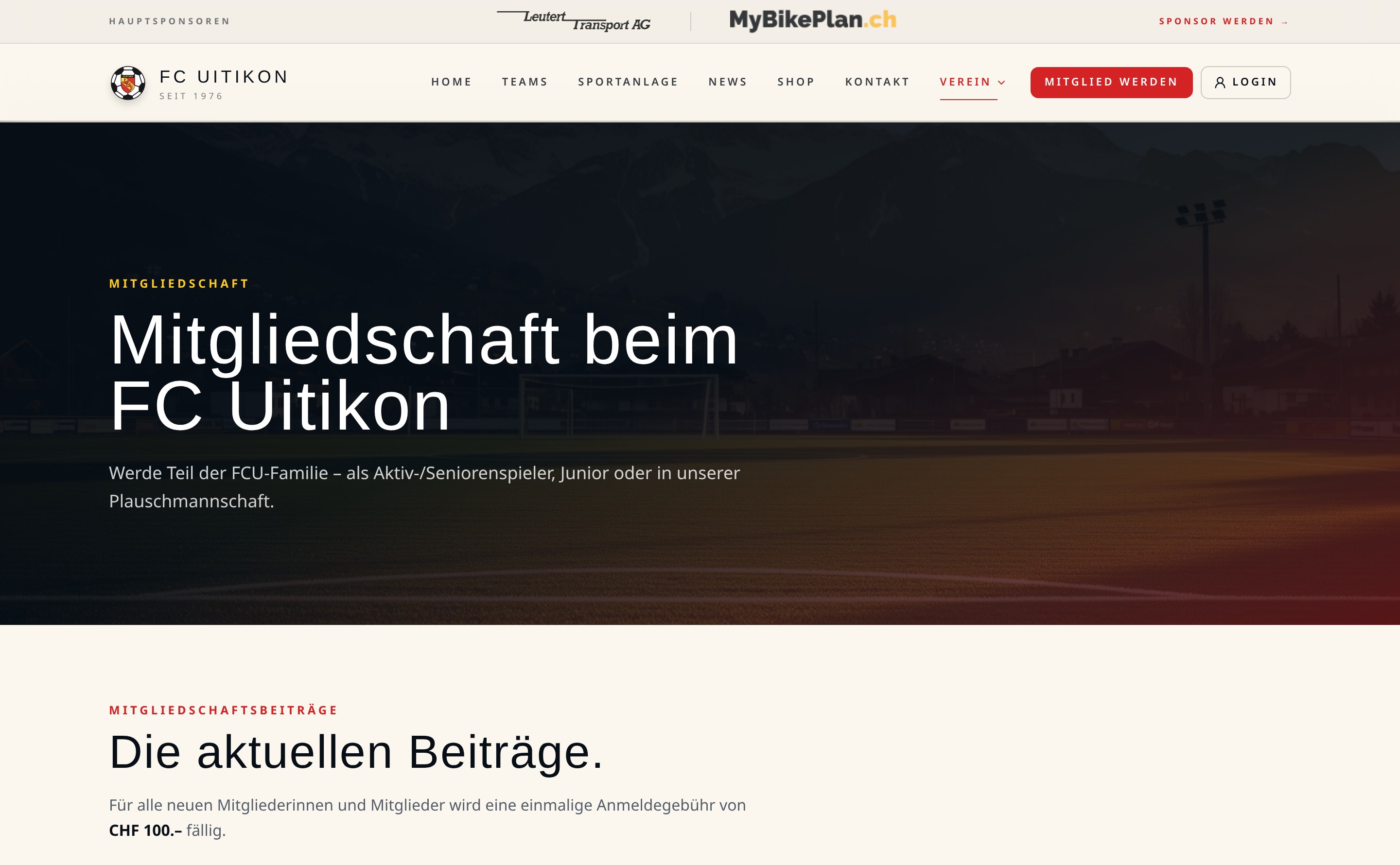 Mitgliedschaft & Anmeldung – FC Uitikon website